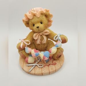 2001 Cherished Teddies ZINNIA FIGURINE 852783 NIB HOLIDAY HAPPINESS JOY BIRTHDAY